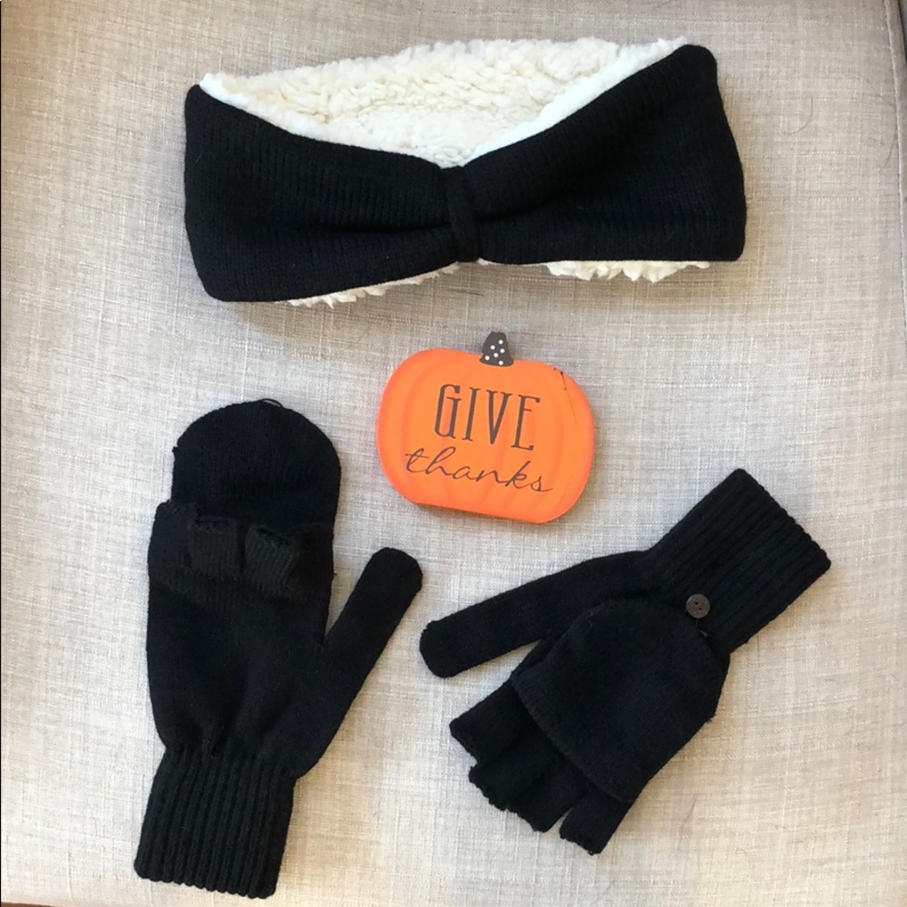 Black Head Wrap and Gloves ❄️🧤